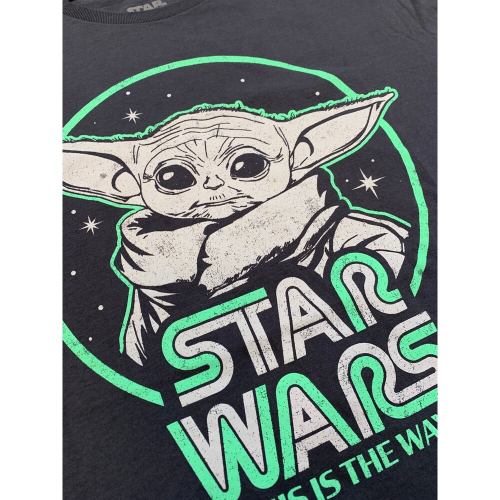 Star Wars Grogu Mandalorian Shirt Mens L Baby Yoda Graphic Faded Short Sleeve